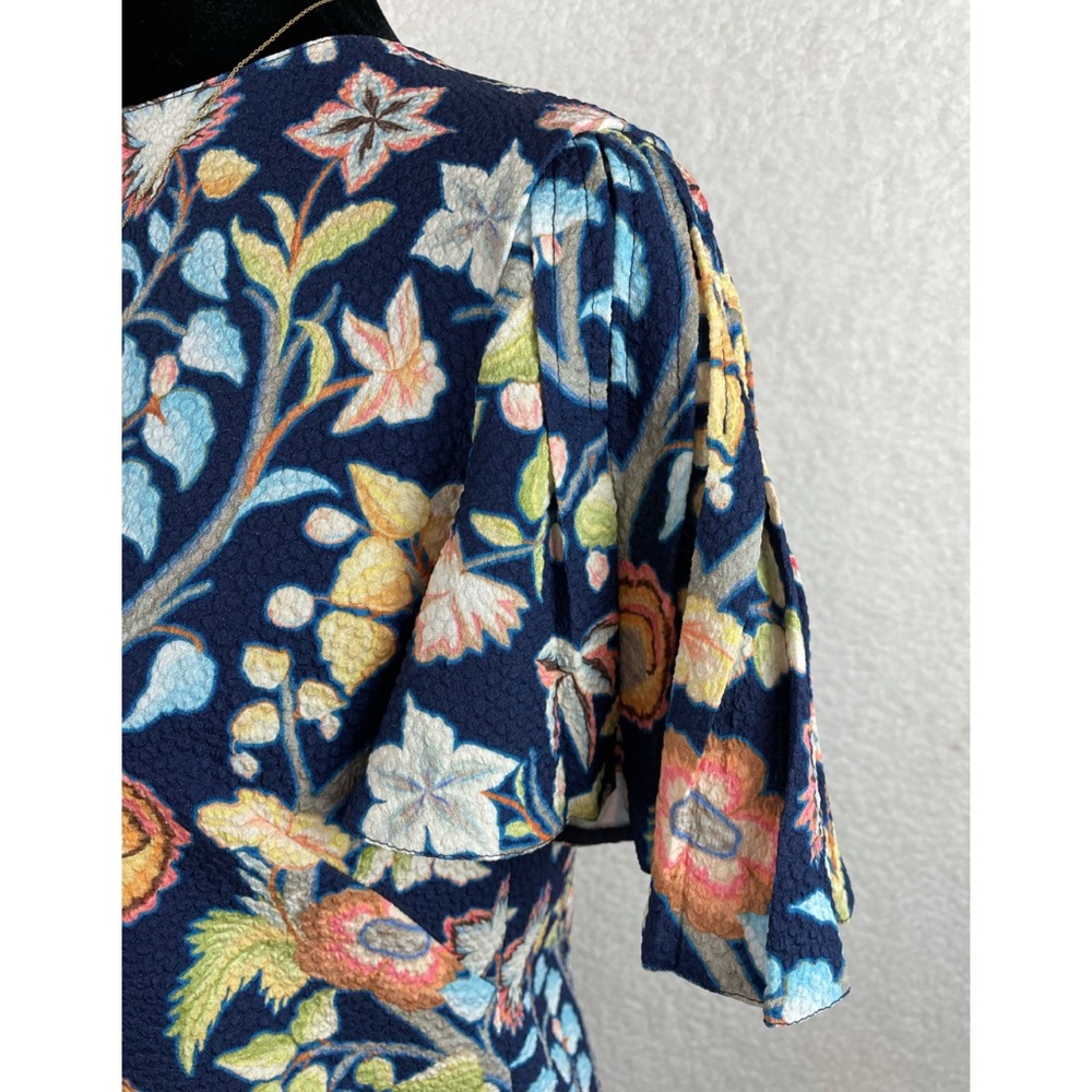 PETER PILOTTO • Blue Floral Print Short Sleeve Blouse, 4 - Picture 9 of 16
